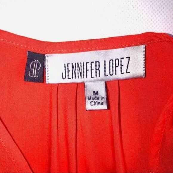Jennifer Lopez Women's Sequin Orange Blouse Sz M - Picture 3 of 15